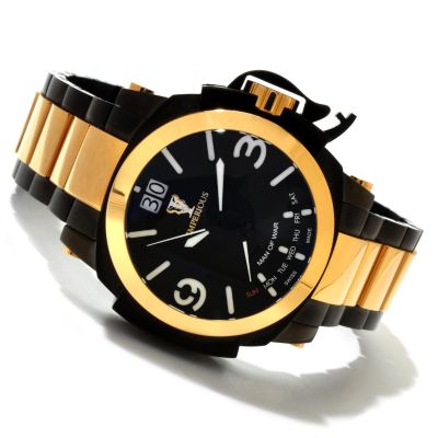 IMPERIOUS MEN'S MAN OF WAR SWISS MADE QUARTZ DAY RETRO STAINLESS BRACELET WATCH