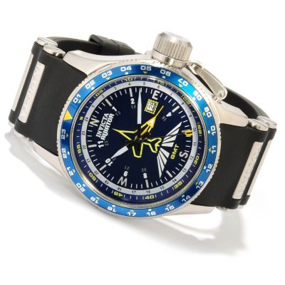 INVICTA MEN'S AVIATOR QUARTZ GMT POLYURETHANE STRAP WATCH