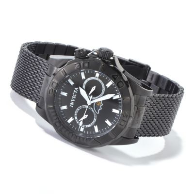 INVICTA MEN'S SEA WIZARD QUARTZ DAY & DATE STAINLESS STEEL MESH BRACELET WATCH