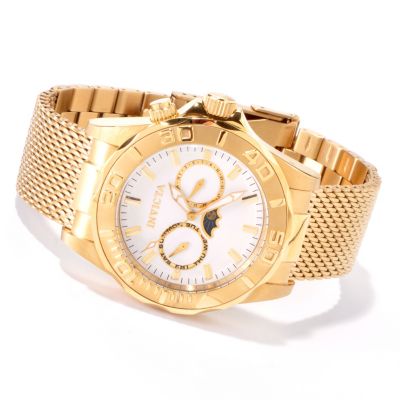 INVICTA MEN'S SEA WIZARD QUARTZ DAY & DATE STAINLESS STEEL MESH BRACELET WATCH