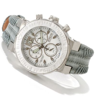 INVICTA RESERVE WOMEN'S OCEAN REEF SWISS QUARTZ CHRONO LEATHER STRAP WATCH