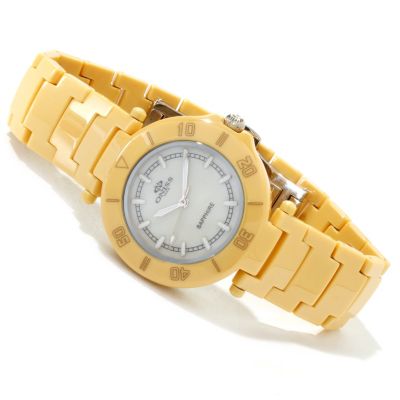 Oniss Women's Verraton Collection Mother of Pearl Dial Ceramic Watch