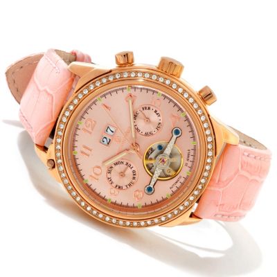 Constantin Weisz Womans Automatic Strap Watch with Turnable Top Ring