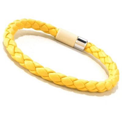 INVICTA MEN'S WOVEN LEATHER BRACELET