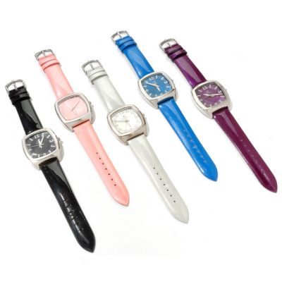 Arm Candy Women's Set of 5 patent leather strap watches