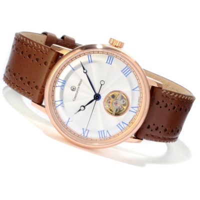 Constantin Weisz Men's Mechanical Leather Strap Watch