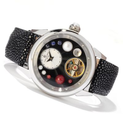 607-091 - Constantin Weisz Women's Automatic Stingray Strap Watch Made w/ Swarovski&reg; Elements