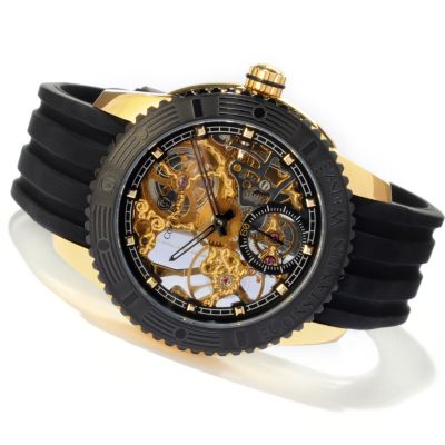 Constantin Weisz Men's Mechanical Skeleton Silicon Strap Watch
