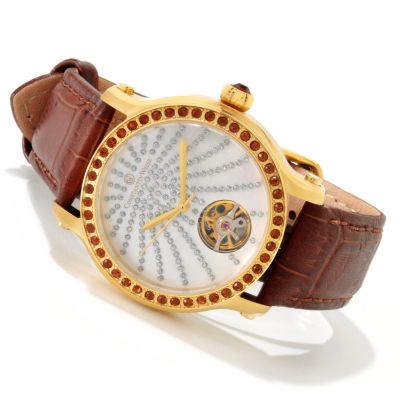Constantin Weisz Women's Crystal Accented Mechanical Strap Watch