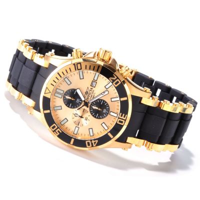 INVICTA MEN'S SEA SPIDER QUARTZ CHRONOGRAPH STAINLESS/POLY BRACELET WATCH