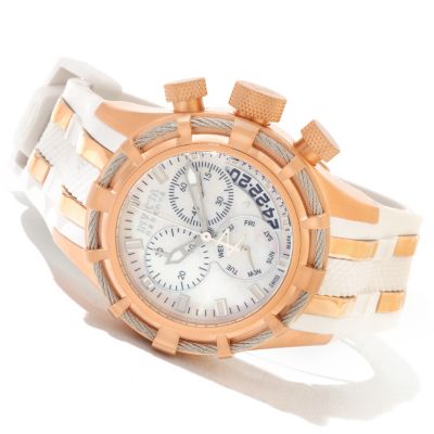 INVICTA RESERVE WOMEN'S BOLT SWISS MADE QUARTZ CHRONO MOP POLY WATCH W/3-SLOT DC
