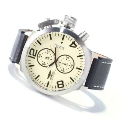 INVICTA CORDUBA QUARTZ CHRONOGRAPH LEATHER STRAP WATCH