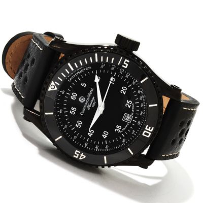 CONSTANTIN WEISZ MEN'S ALL BLACK AUTOMATIC STRAP WATCH