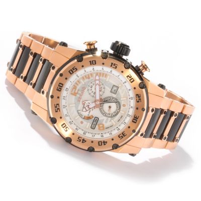 RENATO MEN'S BUZO SWISS MULTIFUNCTION ROSE/BLACK BRACELET WATCH