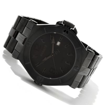 RENATO MEN'S WILDEBEAST SWISS CHRONOGRAPH BLACK BRACELET WATCH