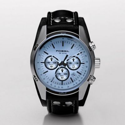 608-976 - Fossil Men's Quartz Chronograph Leather Strap Watch