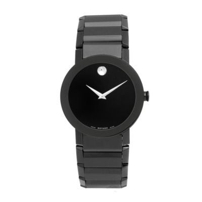 609-348 - Movado Men's Swiss Quartz Black Stainless Steel Bracelet Watch