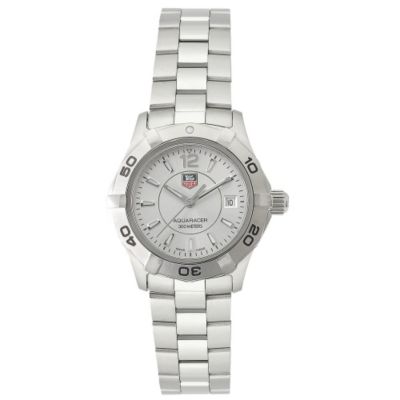 609-614 - Tag Heuer Women's Aquaracer Swiss Quartz Silver-tone Dial Bracelet Watch