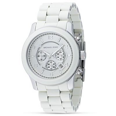 610-089 - Michael Kors Men's Jetset Quartz Chronograph White Stainless Steel Bracelet Watch