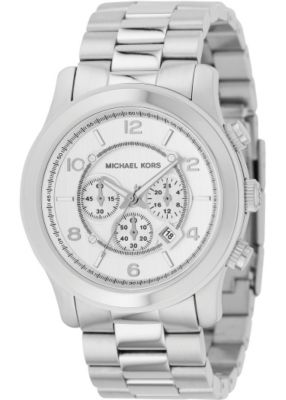 610-255 - Michael Kors Men's Classic Japanese Quartz Silver-tone Chronograph Dial Bracelet Watch