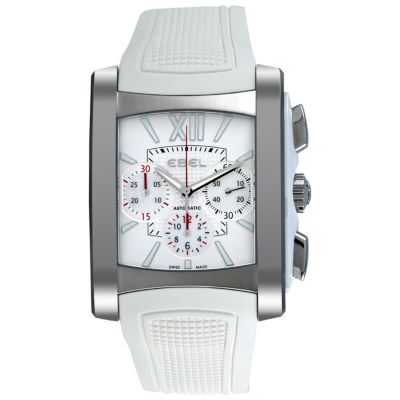 610-396 - Ebel Women's Swiss Quartz Mother-of-Pearl Dial Chronograph Ceramic Case Rubber Strap Watch