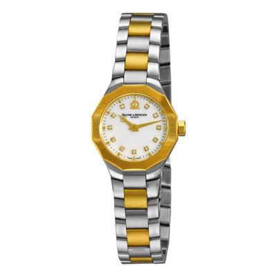 610-813 - Baume & Mercier Women's Swiss Quartz Mother-of-Pearl Dial Diamond Accent Two-tone Bracelet Watch
