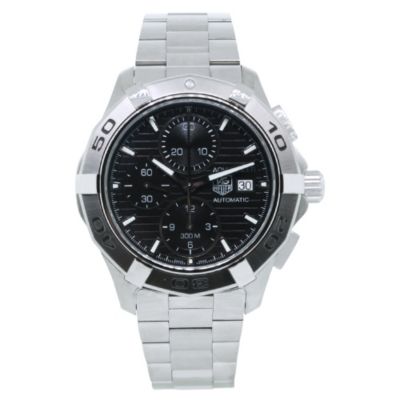612-115 - Tag Heuer Men's Aquaracer Swiss Automatic Chronograph Black Dial Stainless Steel Bracelet Watch