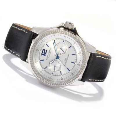 612-140 - St&uuml;hrling Original Men's Targa Classic Quartz Leather Strap Watch