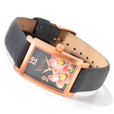 612-146 - St&uuml;hrling Original Women's Botanica Girl Quartz Leather Strap Watch 