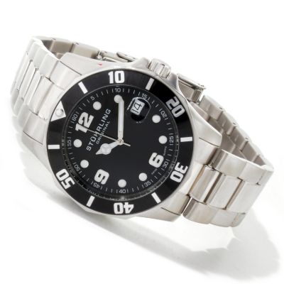 612-152 - St&uuml;hrling Original Men's Clipper Diver Swiss Quartz Stainless Steel Bracelet Watch