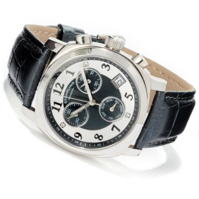 612-156 - St&uuml;hrling Original Women's Fiorenza Quartz Chronograph Leather Strap Watch