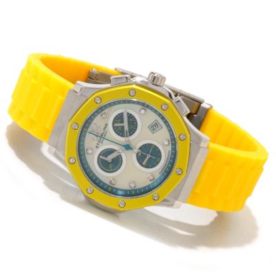 612-157 - St&uuml;hrling Original Women’s Cosmo Girl Quartz Chronograph Rubber Strap Watch