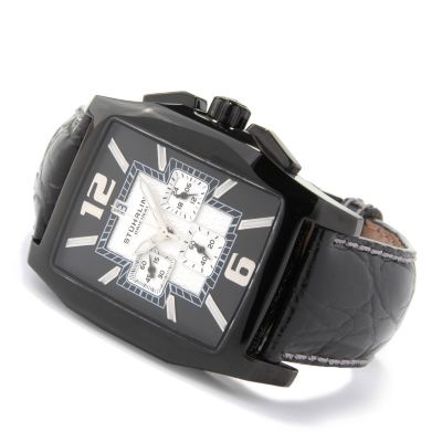 612-162 - St&uuml;hrling Original Men's Charing Cross Chronograph Leather Strap Watch  