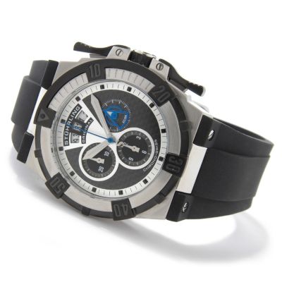 612-174 - St&uuml;hrling Original Men's Falcon Swiss Quartz Chronograph Rubber Strap Watch