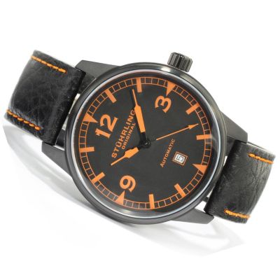 612-184 - St&uuml;hrling Original Men's Tuskegee Flier Automatic Leather Strap Watch