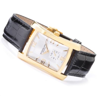 612-185 - St&uuml;hrling Original Men's Gatsby Quartz Leather Strap Watch