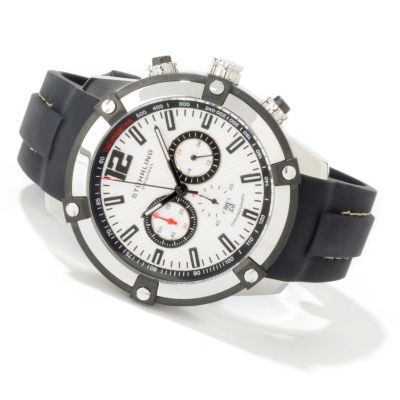 612-206 - St&uuml;hrling Original Men's Victory Quartz Chronograph Rubber Strap Watch