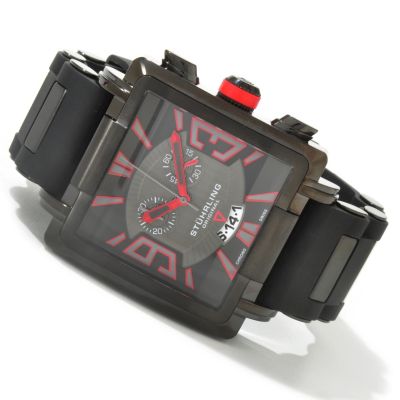612-219 - St&uuml;hrling Original Men's Il Capo Quartz Chronograph Rubber Strap Watch