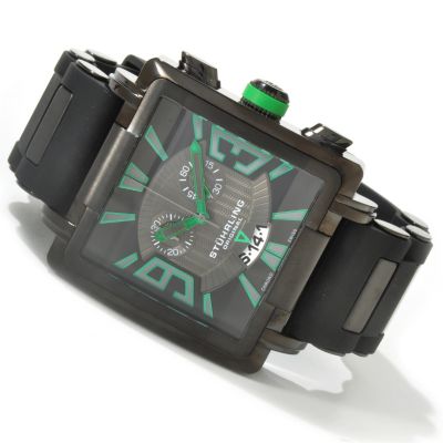 612-220 - St&uuml;hrling Original Men's Il Capo Quartz Chronograph Rubber Strap Watch