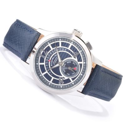 612-924 - St&uuml;hrling Original Men's Baily Automatic Leather Strap Watch