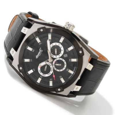 613-013 - Ingersoll Men's Mandan Automatic Leather Strap Watch