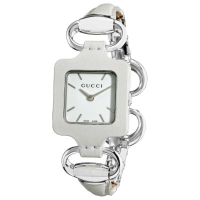613-281 - Gucci Women's 1921 Series Swiss Quartz Leather & stainless Steel Bracelet Watch 