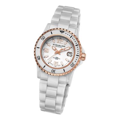 613-341 - St&uuml;hrling Original Men's Swiss Quartz Belladonna Ceramic Bracelet Watch
