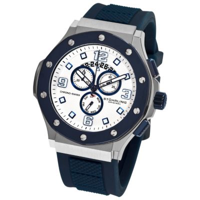 613-347 - St&uuml;hrling Original Men’s Apocalypse Grand Quartz Chronograph Silicone Strap Watch