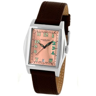 613-352 - St&uuml;hrling Original Men's Swiss Quartz Basilica II Leather Strap Watch
