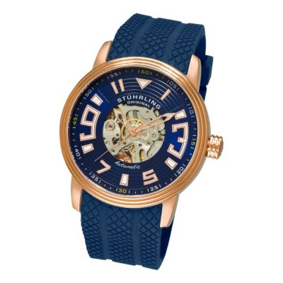 613-353 - St&uuml;hrling Original Men's Automatic Delphi Archer Rubber Strap Watch