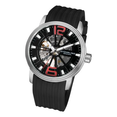 613-355 - St&uuml;hrling Original Men's Automatic Delphi Achilles Rubber Strap Watch