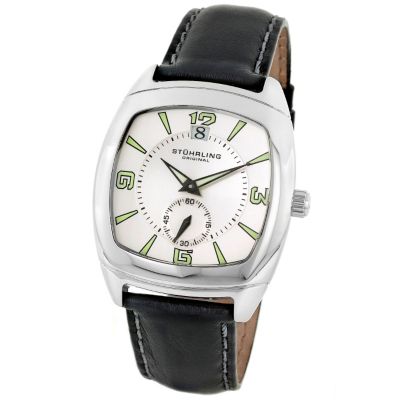 613-358 - St&uuml;hrling Original Men's Quartz Princeton II Leather Strap Watch