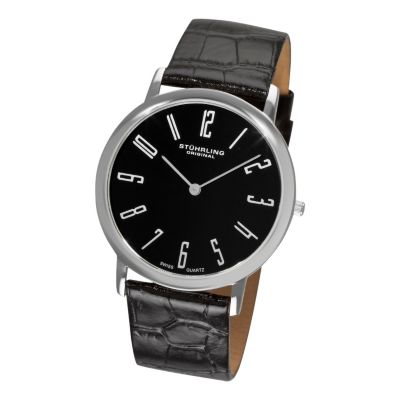 613-540 -  St&uuml;hrling Original Men's Belmont Quartz Leather Strap Watch