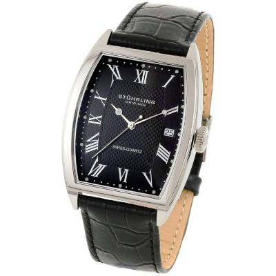 613-551 - St&uuml;hrling Original Men's Park Avenue Quartz Leather Strap Watch